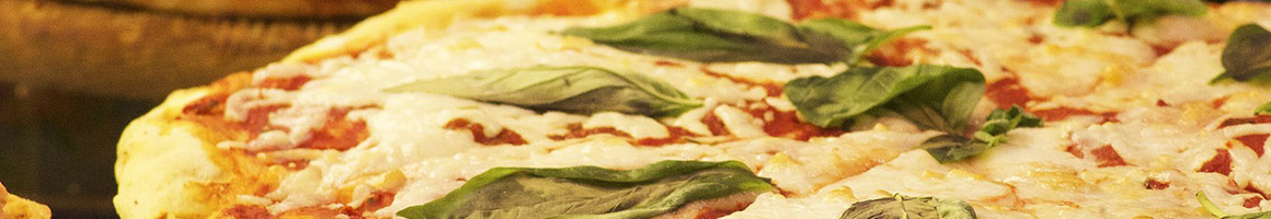 Eating Italian Pizza at Metro Pizza restaurant in Staten Island, NY.